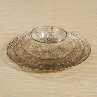 Luminara Golden Silver Fusion Glass Plate 13" Set 6 - Plate Detail | Bone & Brass