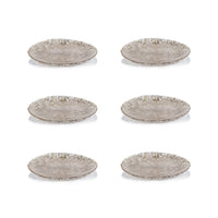 Luminara Golden Silver Fusion Glass Plate 8.25" Set 6 - Plate Top View | Bone & Brass