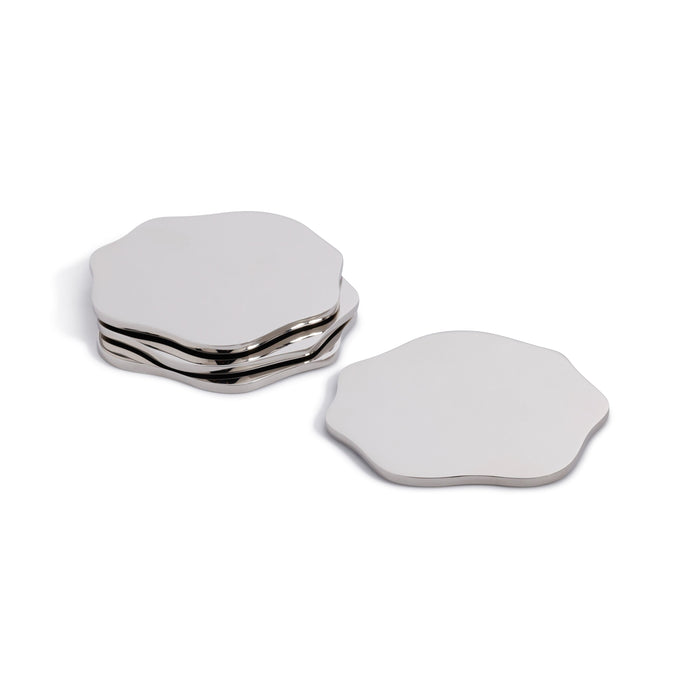 Luna Polished Gold Coasters, Set 4 | Bone & Brass