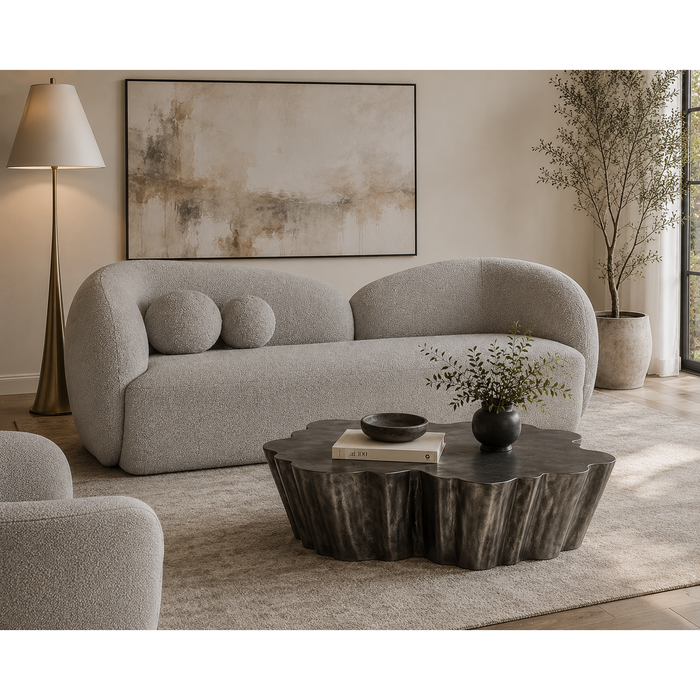Lynx Antique Grey Organic Shaped Coffee Table