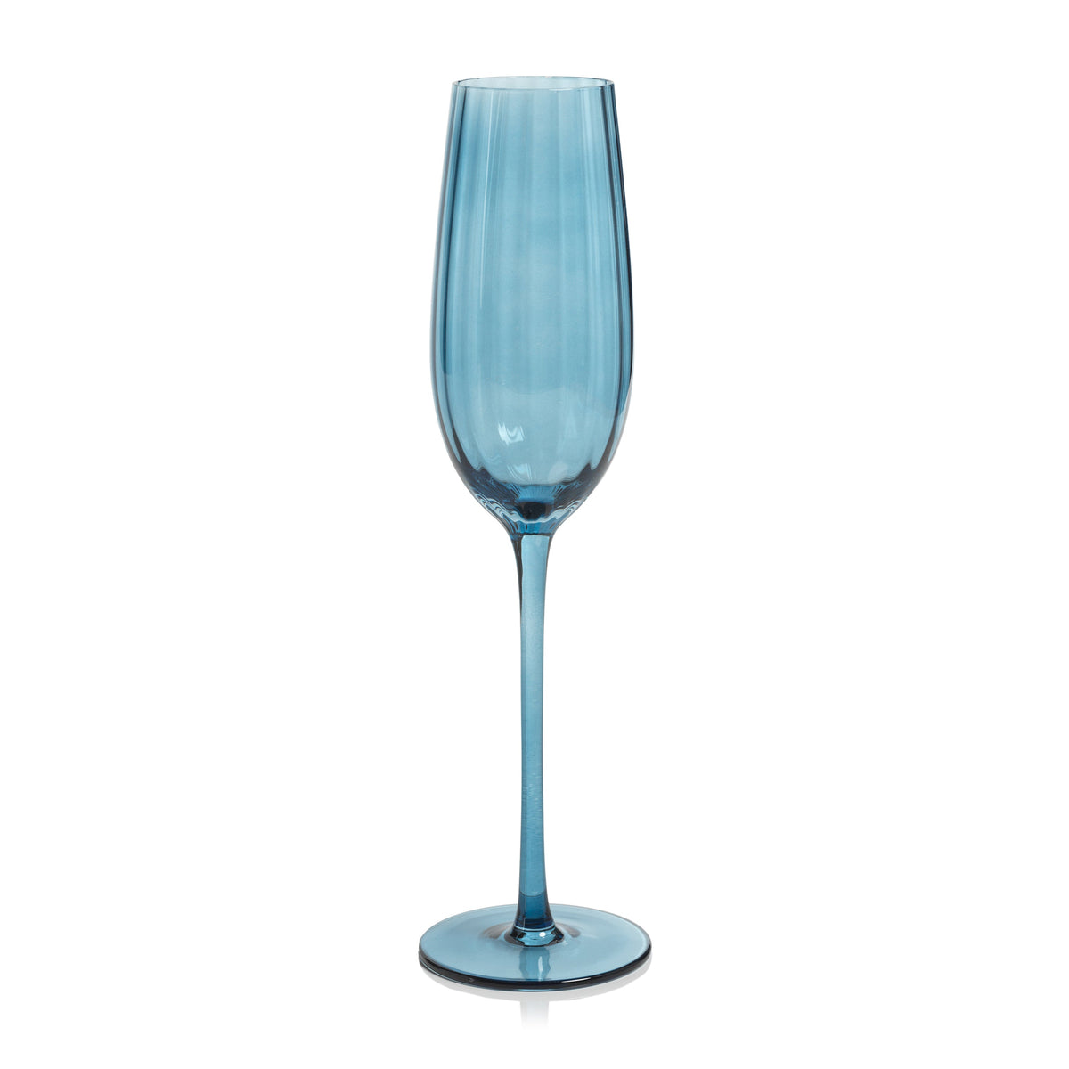 Madden Blue Champagne Flutes, Set 4 | Bone & Brass