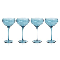 Madden Blue Cocktail Glasses, Set 4 - Glass Side View | Bone & Brass