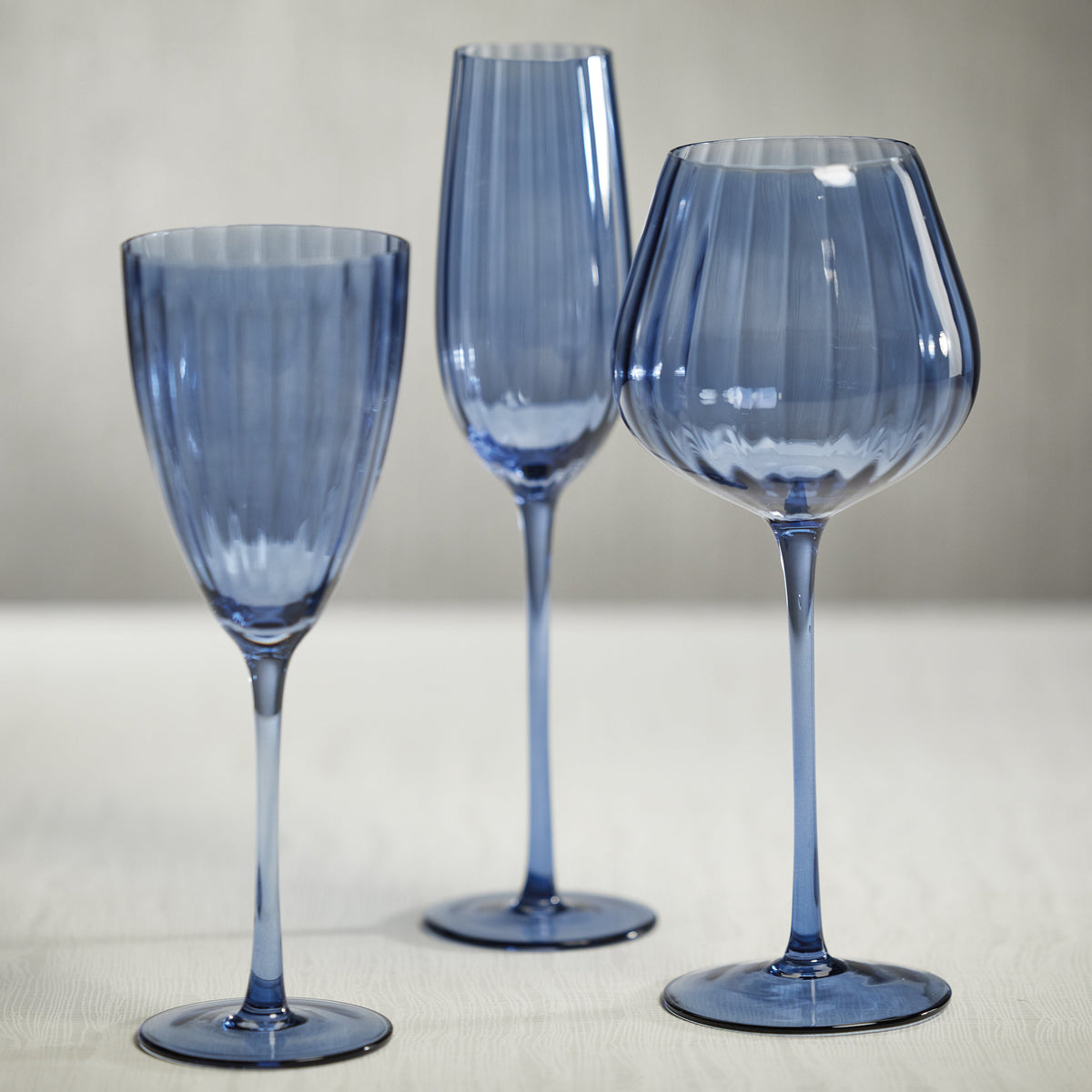 Madden Blue White Wine Glasses, Set 4 - Glass Detail | Bone & Brass