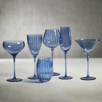 Madden Blue White Wine Glasses, Set 4 - Glass Bowl Detail | Bone & Brass