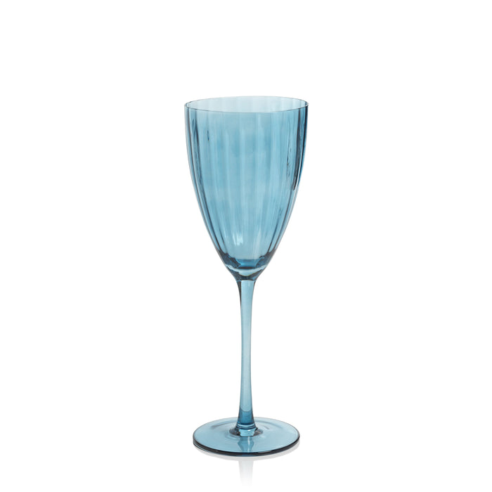 Madden Blue White Wine Glasses, Set 4 | Bone & Brass