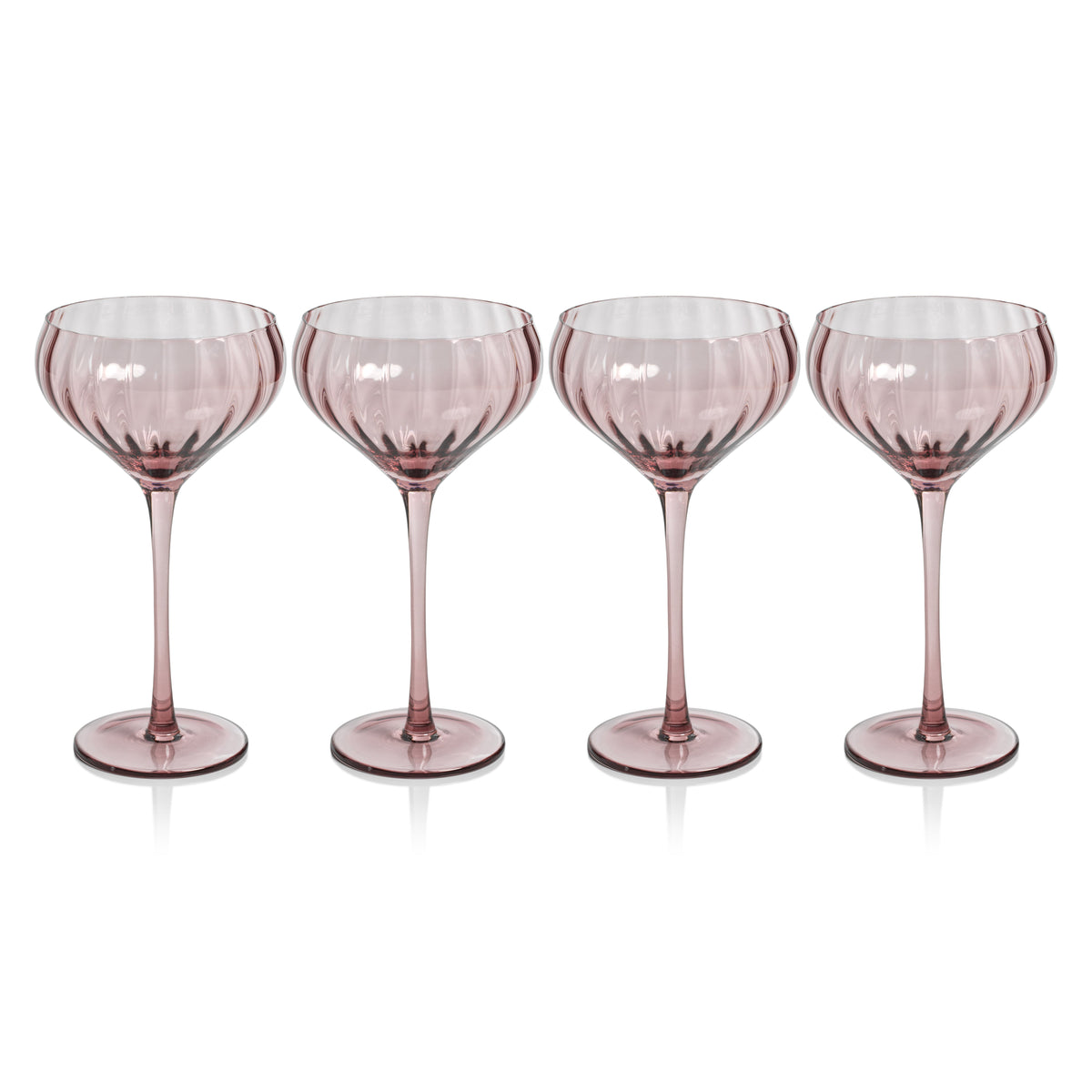 Madden Blush Cocktail Glasses, Set 4 - Glass Side View | Bone & Brass