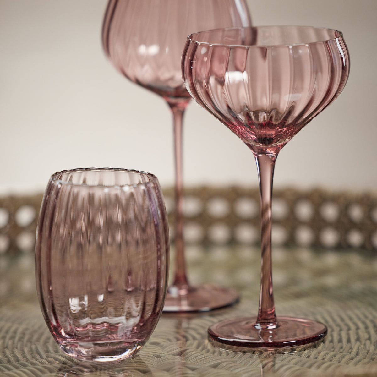 Madden Blush Cocktail Glasses, Set 4 - Glass View | Bone & Brass