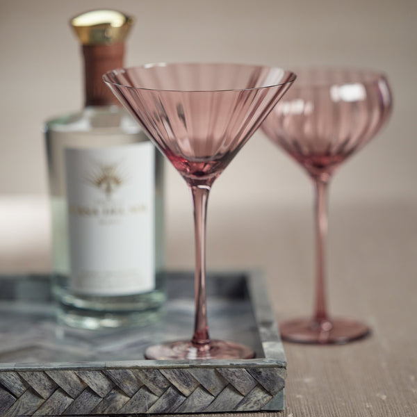Madden Blush Martini Glasses, Set 4 - Glass Detail | Bone & Brass