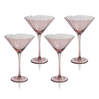 Madden Blush Martini Glasses, Set 4 - Glass Stem Detail | Bone & Brass