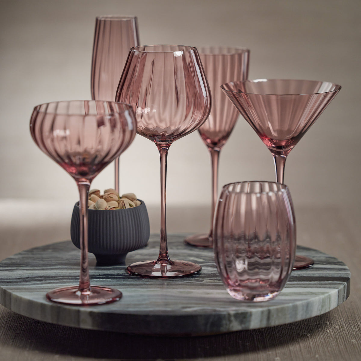 Madden Blush Martini Glasses, Set 4 - Glass Close Up | Bone & Brass
