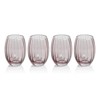 Madden Blush Stemless Glasses, Set 4 - Glass Side View | Bone & Brass