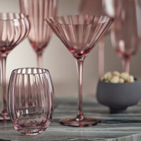 Madden Blush Stemless Glasses, Set 4 - Glass Close Up | Bone & Brass