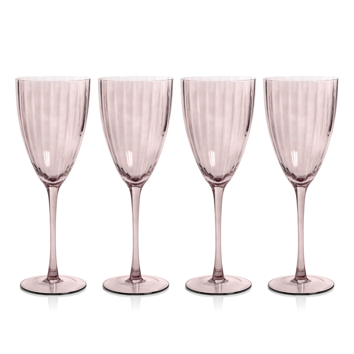 Madden Blush White Wine Glasses, Set 4 - Glass Stem Detail | Bone & Brass