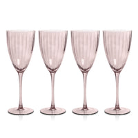 Madden Blush White Wine Glasses, Set 4 - Glass Stem Detail | Bone & Brass