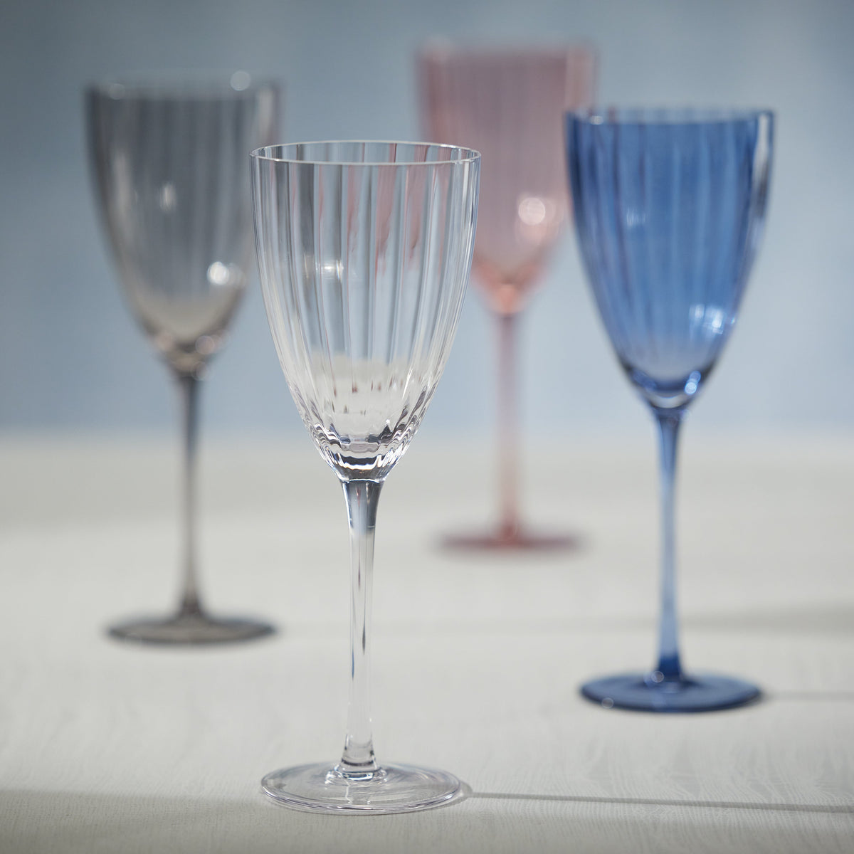 Madden Blush White Wine Glasses, Set 4 - Glass View | Bone & Brass