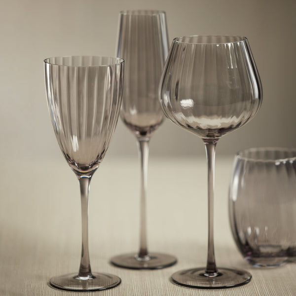 Madden Grey Champagne Flutes, Set 4 - Glass Detail | Bone & Brass