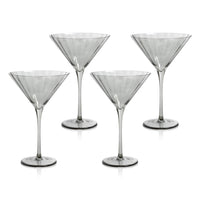 Madden Grey Martini Glasses, Set 4 - Glass Stem Detail | Bone & Brass