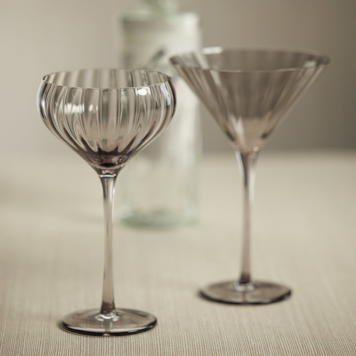 Madden Grey Martini Glasses, Set 4 - Glass View | Bone & Brass