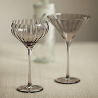 Madden Grey Martini Glasses, Set 4 - Glass View | Bone & Brass