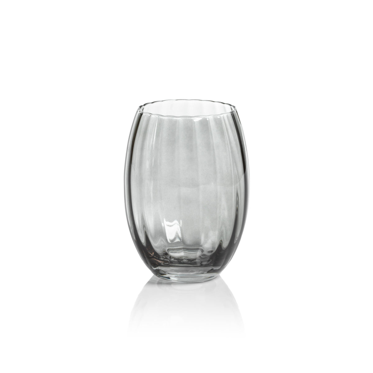 Madden Grey Stemless All-Purpose Glasses, Set 4 | Bone & Brass
