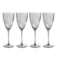 Madden Grey White Wine Glasses, Set 4 - Glass Stem Detail | Bone & Brass
