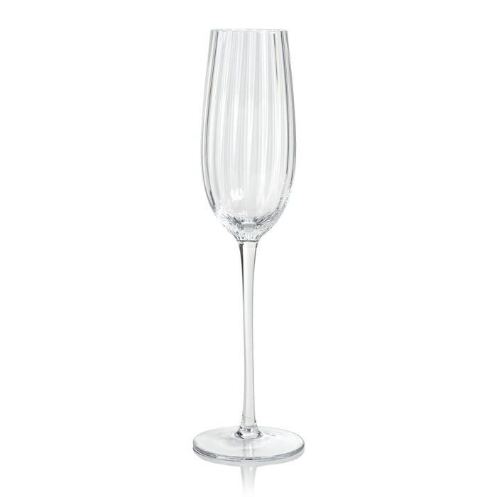 Madden Optic Champagne Flutes, Set 4 | Bone & Brass