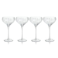 Madden Optic Cocktail Glasses, Set 4 - Glass Close Up | Bone & Brass