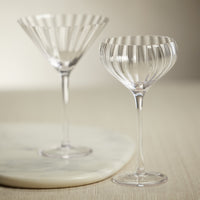 Madden Optic Martini Glasses, Set 4 - Glass Close Up | Bone & Brass