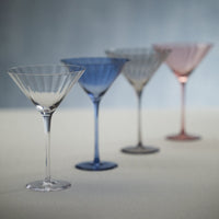 Madden Optic Martini Glasses, Set 4 - Glass View | Bone & Brass