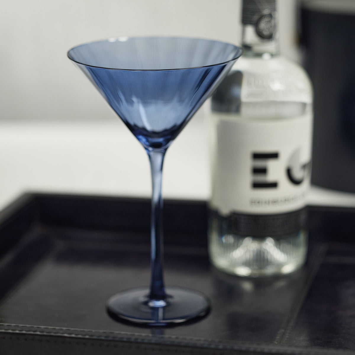 Madden Optic Martini Glasses, Set 4 - Glass Stem Detail | Bone & Brass