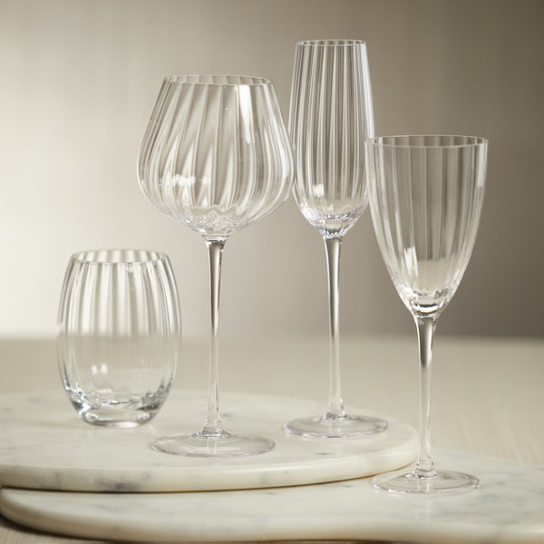 Madden Optic Red Wine Glasses, Set 4 - Glass Detail | Bone & Brass