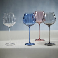 Madden Optic Red Wine Glasses, Set 4 - Glass Bowl Detail | Bone & Brass