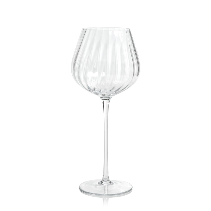 Madden Optic Red Wine Glasses, Set 4 | Bone & Brass