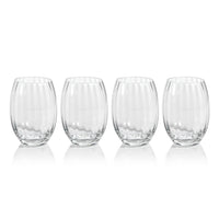 Madden Optic Stemless All-Purpose Glasses, Set 4 - Glass Side View | Bone & Brass