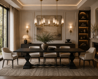 Madeira Dining Table Hand Rubbed Black