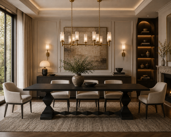 Madeira Dining Table Hand Rubbed Black
