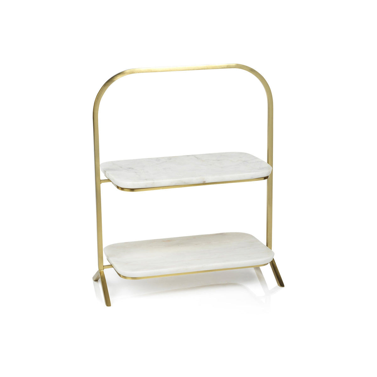 Madeleine 2-Tier Marble Tray Serving Stand | Bone & Brass