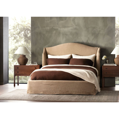 Madison Flax Linen Slipcover Upholstered Bed