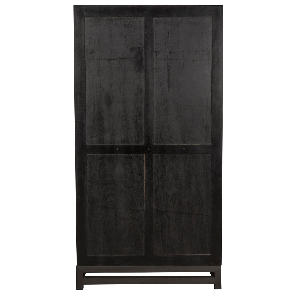 Maharadscha Small Pale hutch, hand-carved burnished mahogany, 81.5"H, with paneled doors.