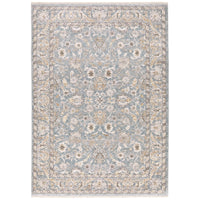 Maharaja Blue & Ivory Traditional Rug with intricate floral patterns, made from space-dyed polyester.