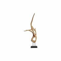 Mahogany Wood Sculpture - Sculpture Side View | Bone & Brass