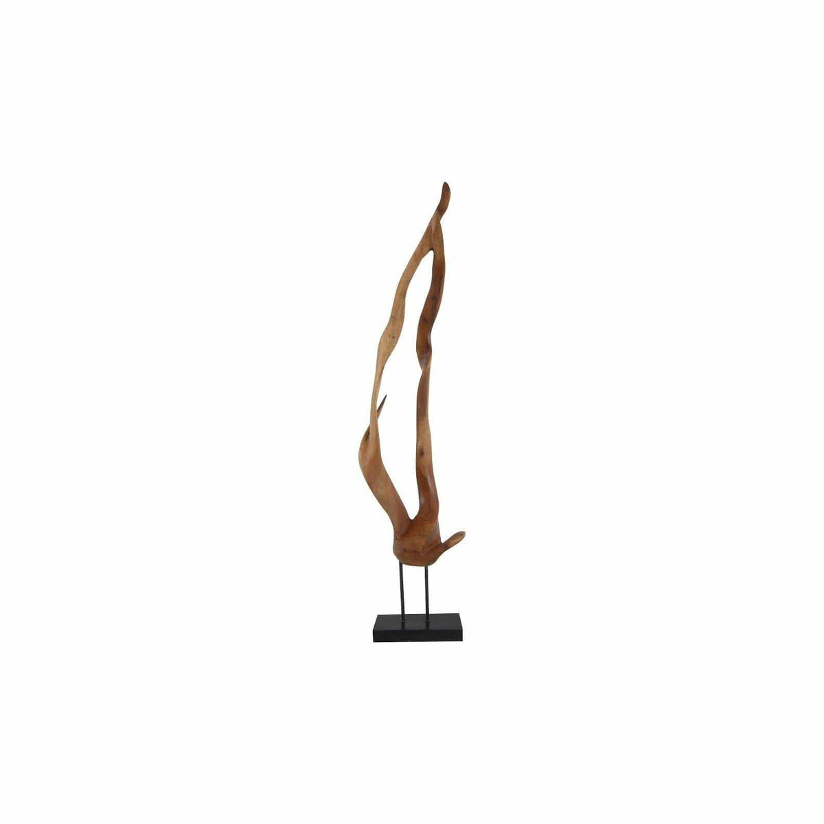 Mahogany Wood Sculpture - Sculpture Close Up | Bone & Brass