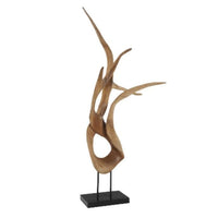 Mahogany Wood Sculpture | Bone & Brass