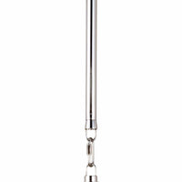 Polished nickel hardware of the Maine ceramic pendant, featuring a sleek rod and swivel link.