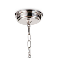 Polished nickel ceiling canopy and chain for the Maine ceramic pendant.