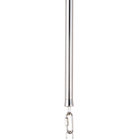 Polished nickel hardware of the Maine ceramic pendant, featuring a sleek rod and carabiner clip.
