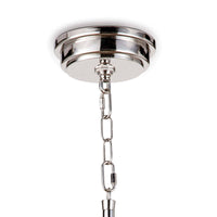 Polished nickel ceiling canopy and chain for the Maine ceramic pendant.