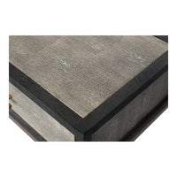 Mako Grey Shagreen & Brass Console Table - Table Top View | Bone & Brass