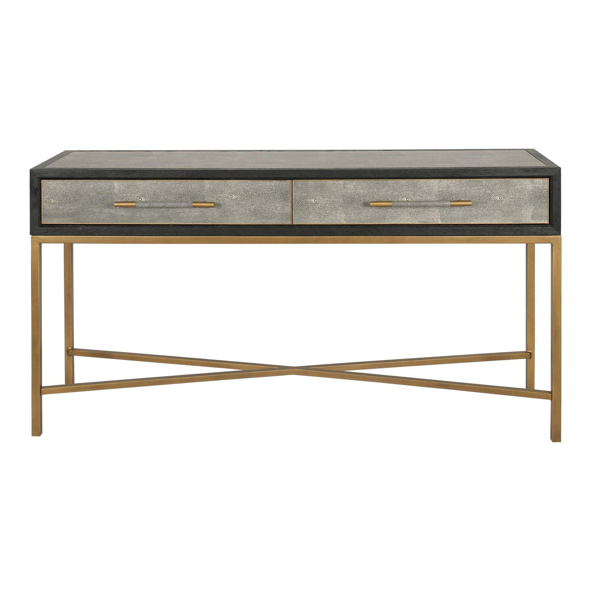 Mako Grey Shagreen & Brass Console Table | Bone & Brass