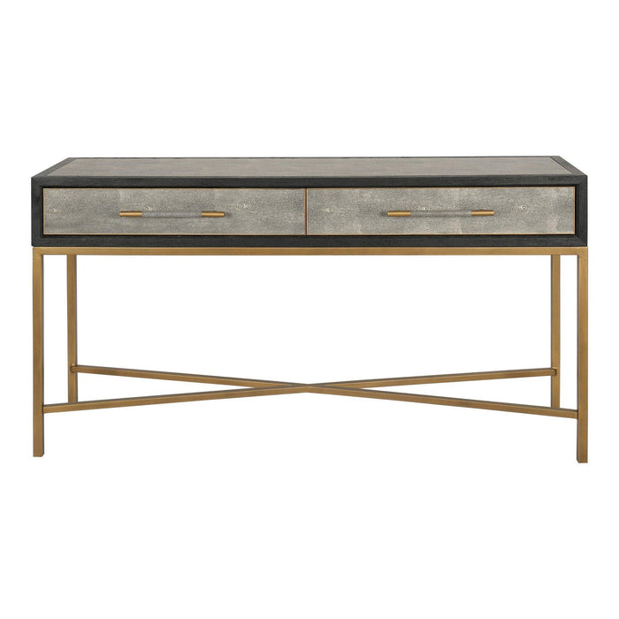 Mako Grey Shagreen & Brass Console Table | Bone & Brass
